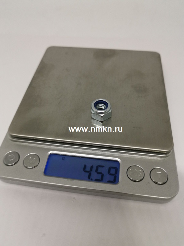 Гайка М8 дин 985 с нейлоновым кольцом (цинк)