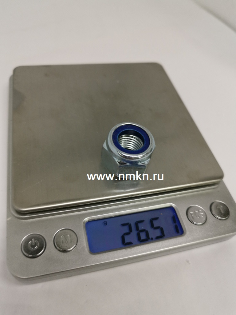 Гайка М14х1,5 с нейлоновым кольцом (цинк)